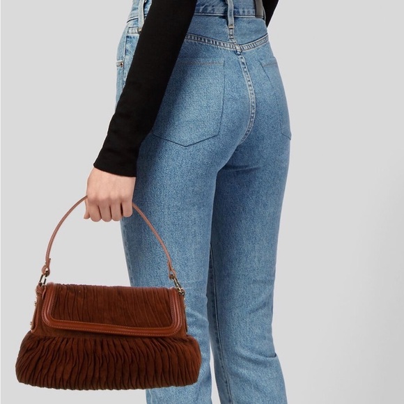 Fendi Brown and Orange Ruched Shoulder Bag - Picture 13 of 13